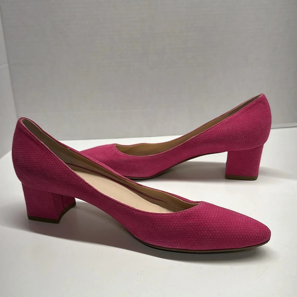 Aquatalia Heels Shoes High Pumps Pointed Toe Suede Textured Leather Pink Size 10 - Picture 1 of 12